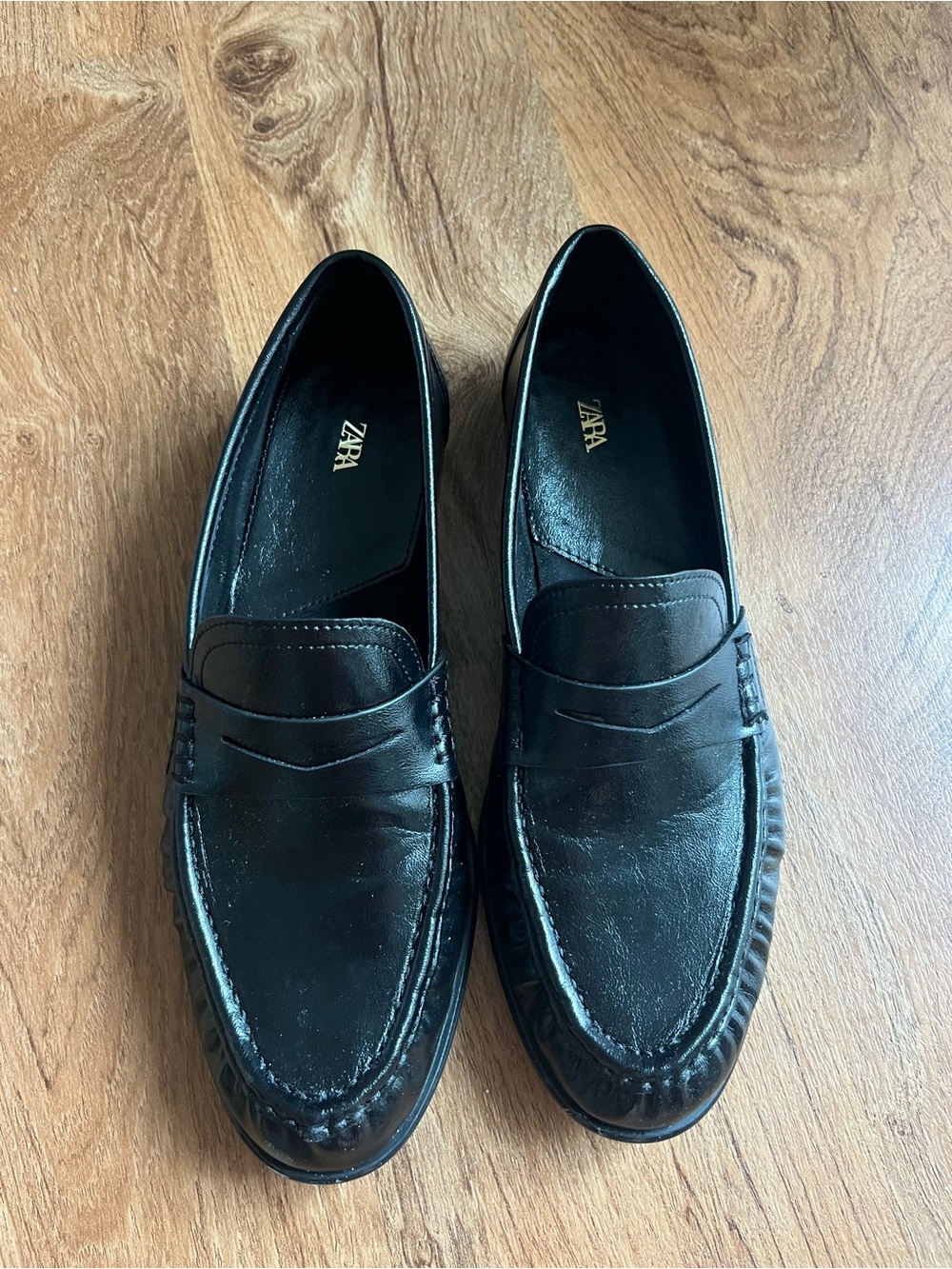 Black Zara Loafers Worn Once!